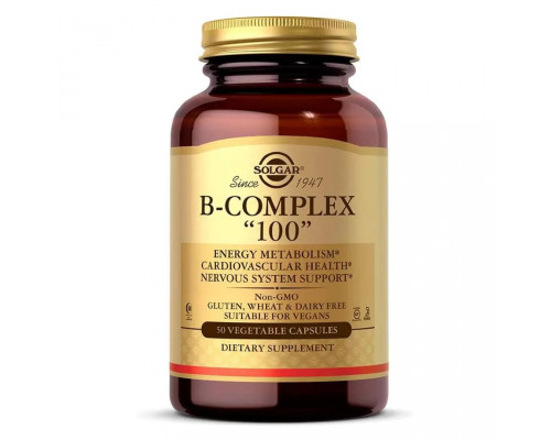 Комплекс витаминов группы Б Solgar B-Complex "100", 50 таблеток