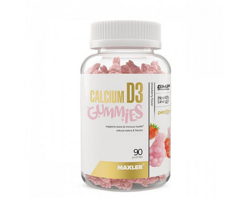 Maxler Calcium D3 Gummies 90, Клубника