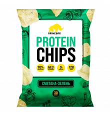 PrimeBar Protein Chips 30 г, Сметана-Зелень