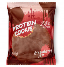 Fit Kit Protein Сhocolate Сookie 50 г, Клубничный джем