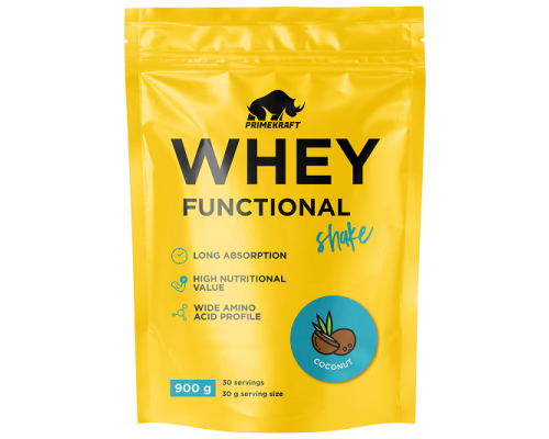 Сывороточный протеин Prime Kraft Whey Functional Shake 900 г, Кокос