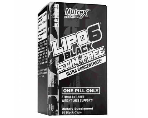 Жиросжигатель Nutrex Lipo-6 Black Ultra Concentrate Stim-Free, 60 капсул