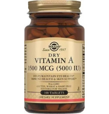 Solgar Dry Vitamin A 1500 мкг, 100 таблеток