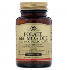 Solgar Folate 666 мкг DFE (400 мкг Folic Acid) 250 таблеток