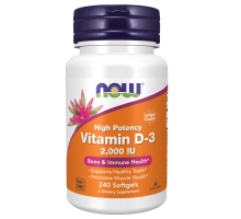 NOW Vitamin D3 2000 IU, 240 капсул