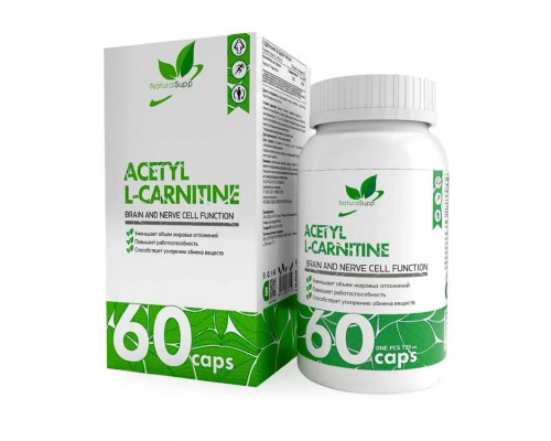 Л-Карнитин NaturalSupp Acetyl L-Carnitine 750 мг, 60 капсул