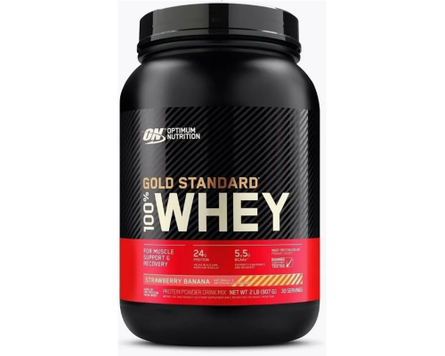 Сывороточный протеин Optimum Nutrition 100% Whey Gold Standard 908 г, Клубника-Банан