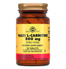 Solgar Maxi L-Carnitine 500 мг 30 капсул