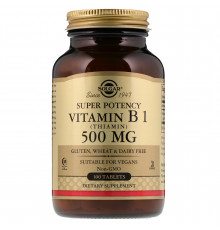 Solgar Vitamin B1 (Thiamin) 500 мг, 100 таблеток