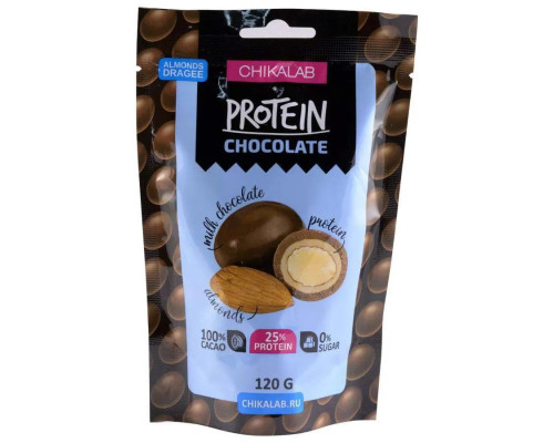 Chikalab Protein Орехи в молочном шоколаде 120 г, Арахис