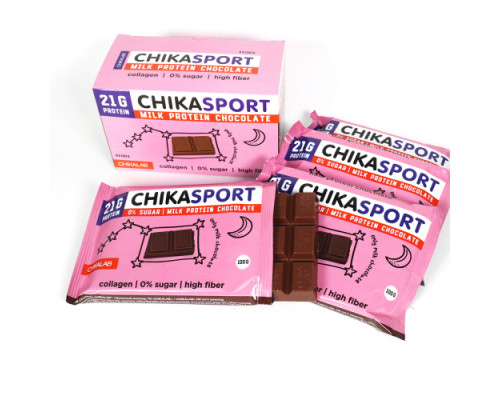 Chikalab Chika Sport 100 г (коробка 4 шт.), Молочный шоколад