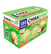 Chikalab Chika Sport 100 г, Белый шоколад с фундуком и кукурузными чипсами