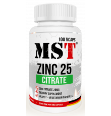 MST Nutrition Vitamins Zinc Citrate 25 мг 100 капсул