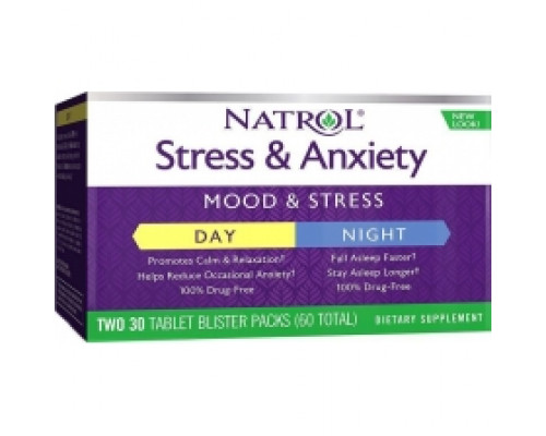 Natrol Stress & Anxiety Day- Night 60 таблеток