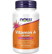 NOW Vitamin A 25000 IU, 250 капсул