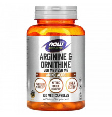 NOW Arginine & Ornithine 100 капсул