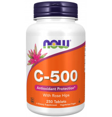 NOW Vitamin C-500 with Rose Hips 500 мг  250 таблеток