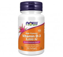 NOW Vitamin D3 5000 IU, 240 капсул