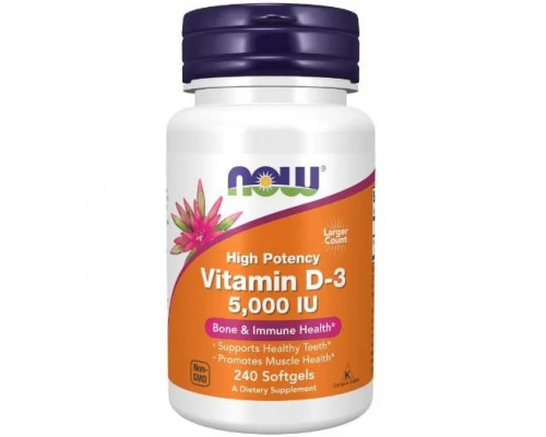 NOW Vitamin D3 5000 IU 240 капсул