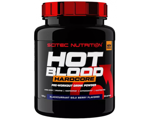 Предтренировочный комплекс Scitec Nutrition Hot Blood Hardcore 700 г, Blackcurrant