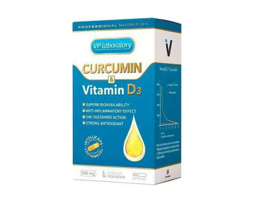 Vplab Curcumin + Vitamin D3 60 капсул