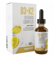 Maxler Vitamin D3 5000 IU + K2 500 мг Drops 60 мл, Лимон