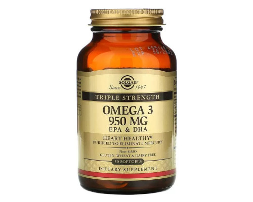 Solgar Omega-3 950 мг EPA & DHA Triple Strength 50 капсул