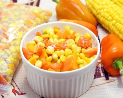Заморозка овощей на зиму для гарнира с кукурузой