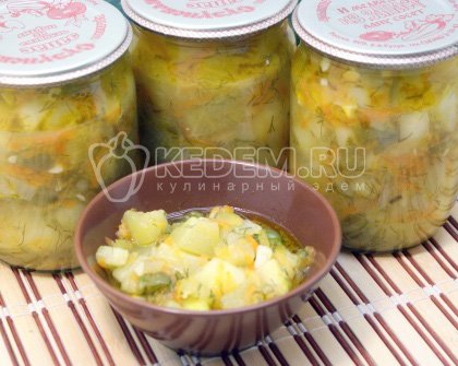 Тушеные кабачки с овощами на зиму